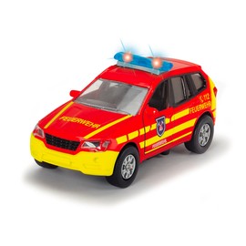 Dickie Toys 203712011 - S.O.S. Safety Unit, police car or fire engine with retracting engine, with light and sound function, 1:43, 12cm (Assorted)