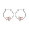 SHAOAN 925 Sterling Silver Sloth Hoop Earrings for Women Cute