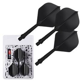 CyeeLife One Piece Dart Shafts and Dart Flights, Darts Accessories, Dart Shafts and Flights, Dart Accessories, Set of 3 (Black-2BA)