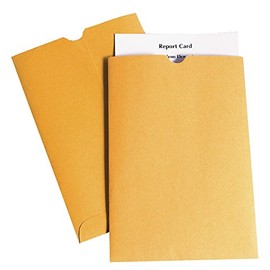 School Smart Report Card Envelope, 28 lb, 6 x 9 Inch, Kraft, Pack of 100