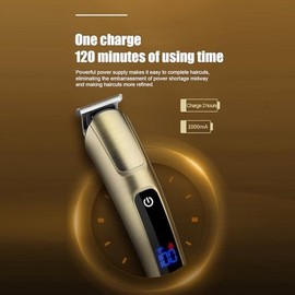 ZJchao 5-in-1 Hair Clipper Set Electric Beard Trimmer Nose Hair Trimmer Body Groomer for Men with 5 Adjustable Combs USB Rechargeable LED Display