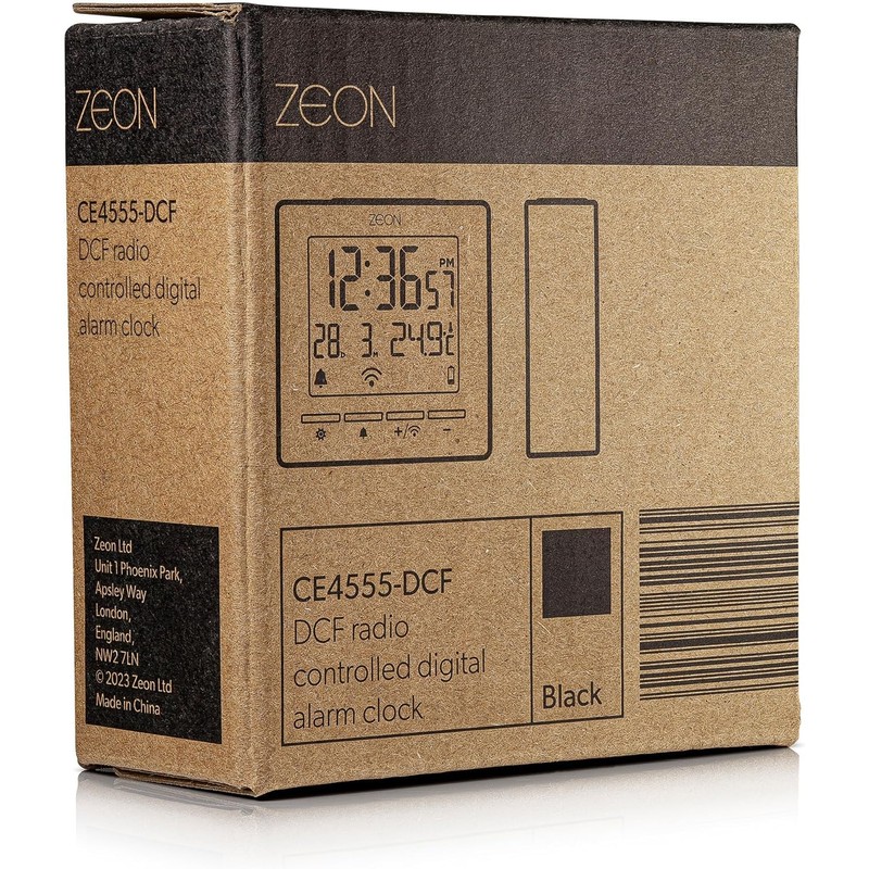 ZEON CE4555-DCF Digital Radio Alarm Clock for Central European Time