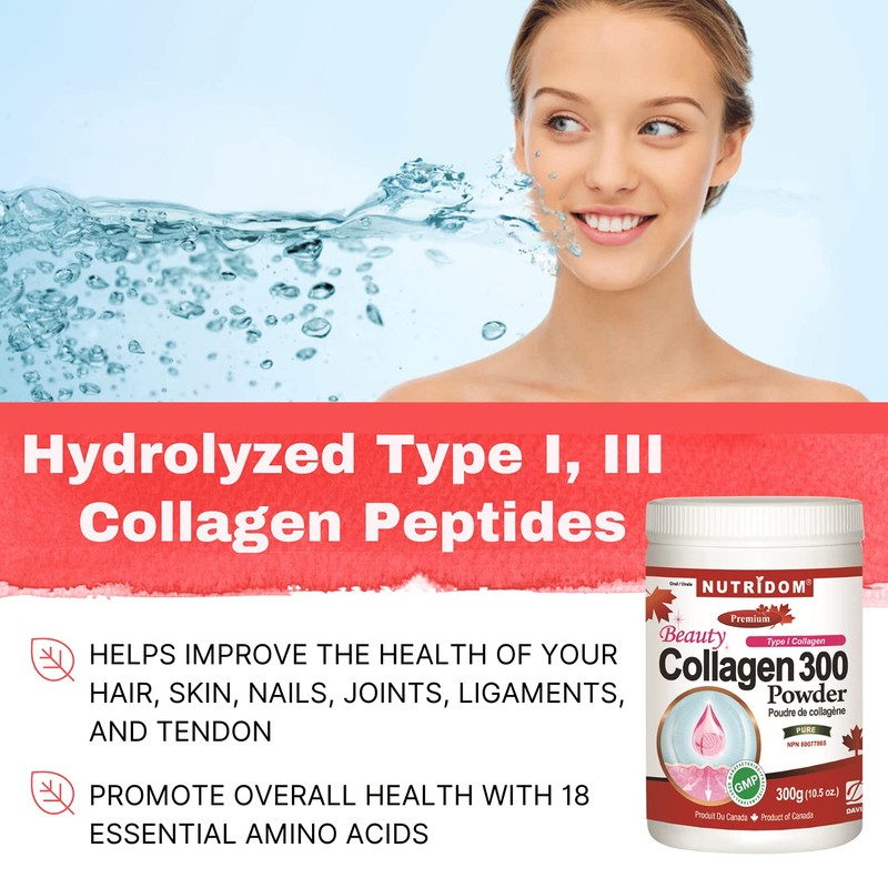 Nutridom Type 1 Hydrolyzed Bovine Collagen Powder with Stevia &