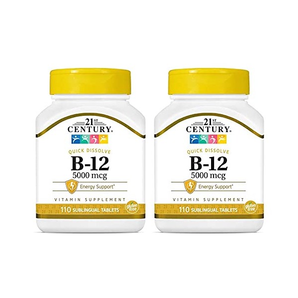 21st Century B 12 5000 Mcg Sublingual Tablets, 2 Count