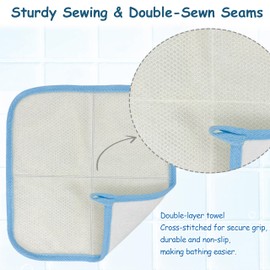 Bleu Bath (12 Pack) Dual-Sided Exfoliating Skin Towel Natural Cotton Body Cloth Scrubber Premium Sturdy Loofah Towel Soft and Buffing Wash Cloth White for Either Oil or Dry Skin