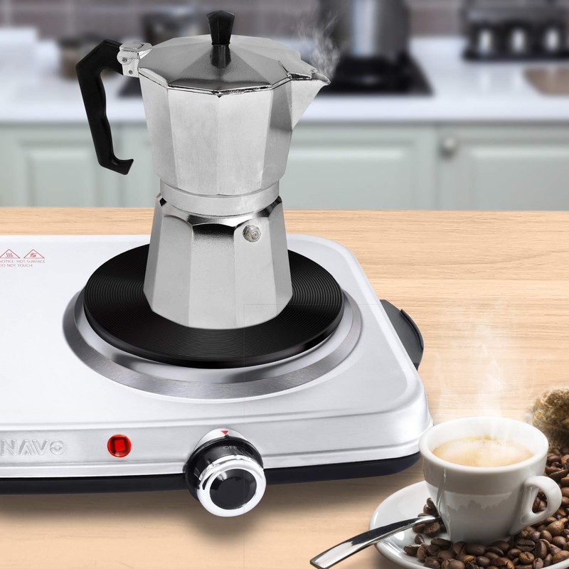 SUNAVO Hot Plates for Cooking, 1800W Electric Double Burner with