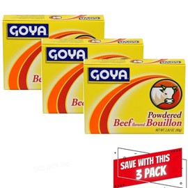 Goya Powdered Beef Bouillon/ Cubitos caldo Sabor a Carne 3 Pack