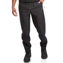 Spyder Mens Rain Pants - Waterproof Hiking Pants for Men, Lightweight Windproof Tactical Outdoor Gear with Elastic Waistband, Size 30, Black