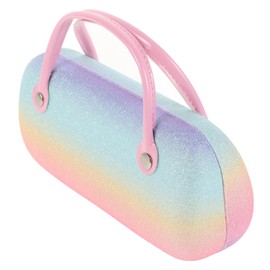 Gatuida Portable Hard Shell Sunglasses Case for Women Pressu Reresistant Eyewear Organizer Rainbow Colors Compact Folding Glasses Holder Versatile Use as Handbag Coin Purse