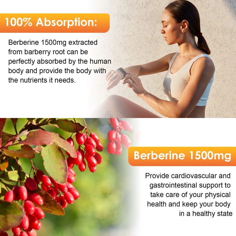 1500mg Berberine Liquid Drops Organic Ceylon Cinnamon Bitter Melon 2FL