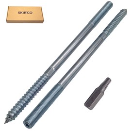 SKIR'CO Pack of 10 Hanger Bolts M10 x 200 mm, Double Threaded Dowel Bolts, Double Head Screws