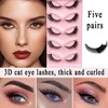 5 Pairs of 3D False Eyelashes, Cat Eye, Artificial Eyelashes,