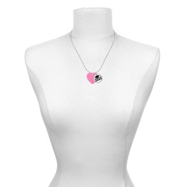 Delight Jewelry Acrylic Large Hot Pink Heart Script Class of 2025 Dome Charm Necklace, 18"