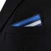 S&W SHLAX&WING Mens Pocket Square Stripes Blue Navy Royal Striped