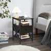 Livofloral End Table with Wireless Charging Station, Black Side Tables