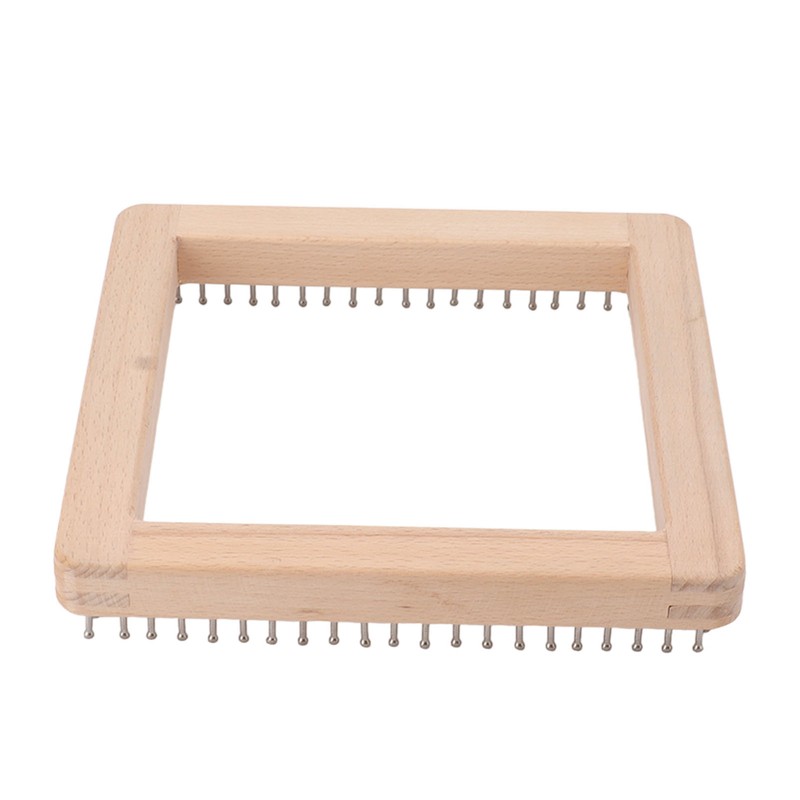 Mini Square Knitting Tool with Hooks Wooden Crochet Board for