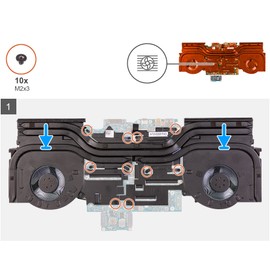 Deal4GO 5V/0.5A CPU & GPU Graphics Cooling Fan w/Heatsink Thermal Assembly 3F0K7 Replacement for Dell Alienware M17 R3 2020 (with GTX 1650 1660)