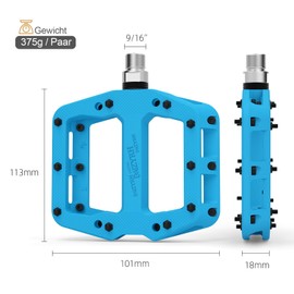 MZYRH MTB Bicycle Pedals Nylon 3 Bearing Composite 9/16 Mountain Bike Pedals High Strength Non-Slip Bicycle Pedals Surface for Road BMX MTB Fixie Bikesflat