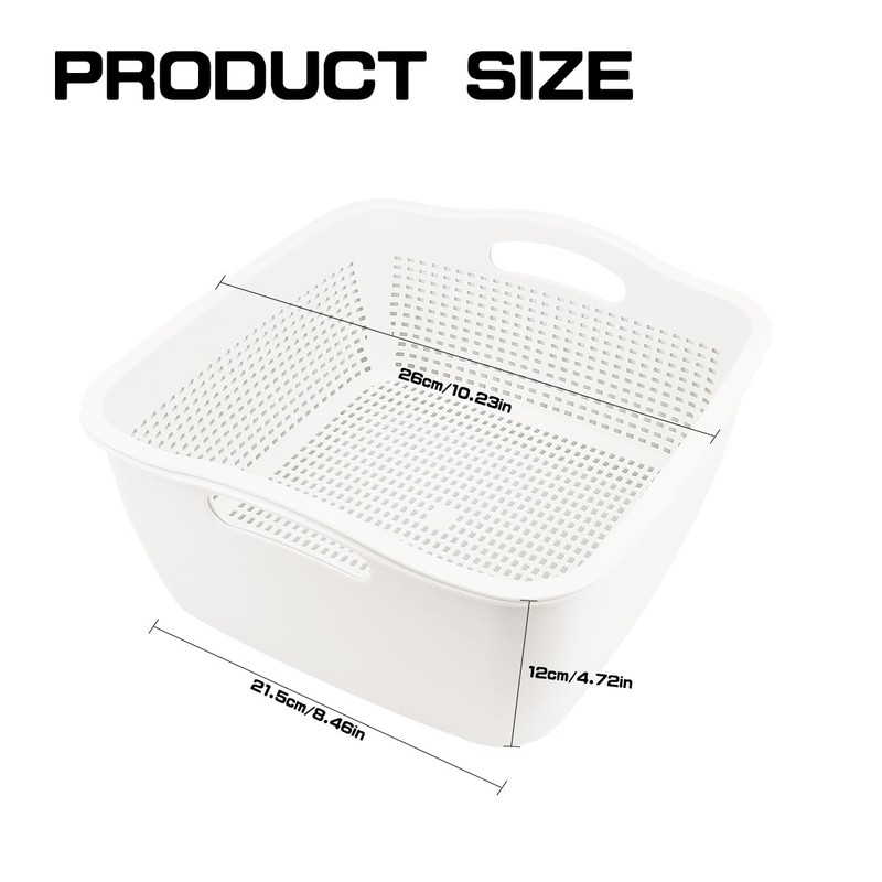 LNQ LUNIQI Double-layer Draining Basket Plastic Fruits Vegetable Washing Basket