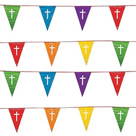 Fun Express - Faith Color Of The Rainbow Pennant - Party Decor - Hanging Decor - Pennants - 1 Piece
