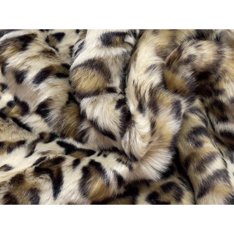 Super Luxury Faux Fur Fabric Material Smooth Leopard 1MTR