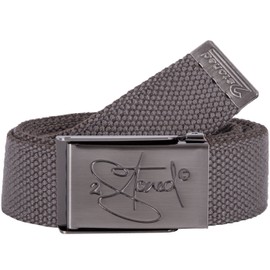 2Stoned Unisex Fabric Belt, Matte Buckle, Classic, 3 cm Wide for Men and Women, charcoal