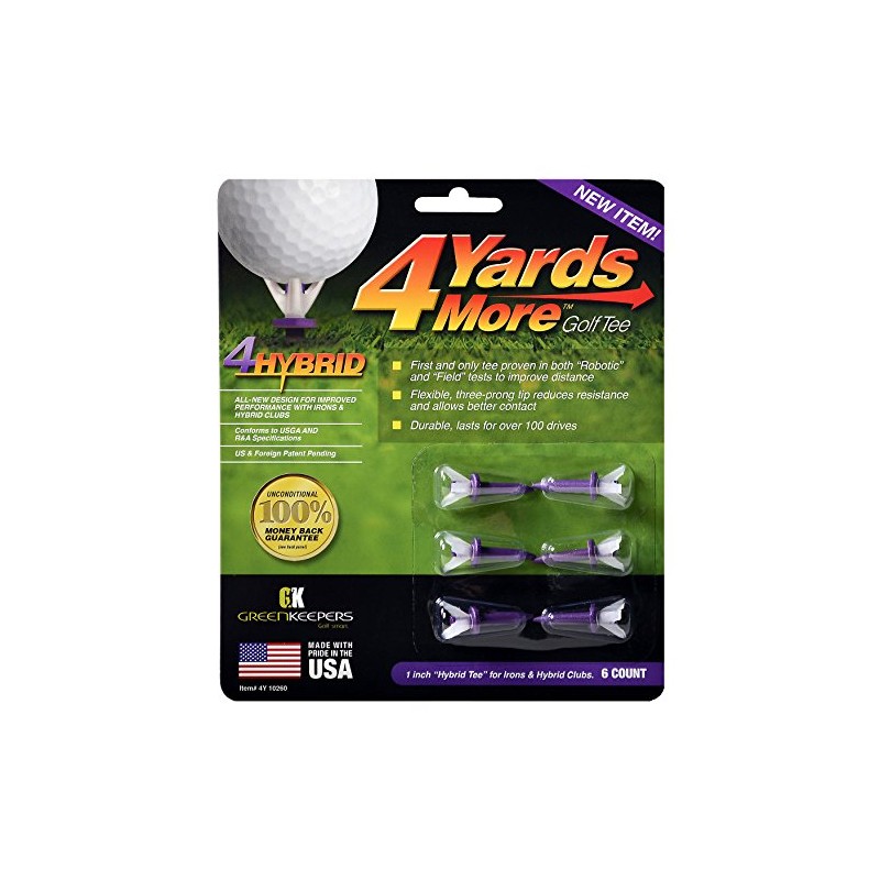 Greenkeepers 4 Hybrid Golf Tee , Purple , 1"