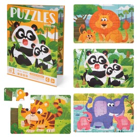 Children's Puzzle Magnetic Puzzle, 69 Pieces Animals Puzzle Book Montessori Children's Toy Travel Games Learning Toy Gifts for Toddlers Boys Girls from 3 4 5