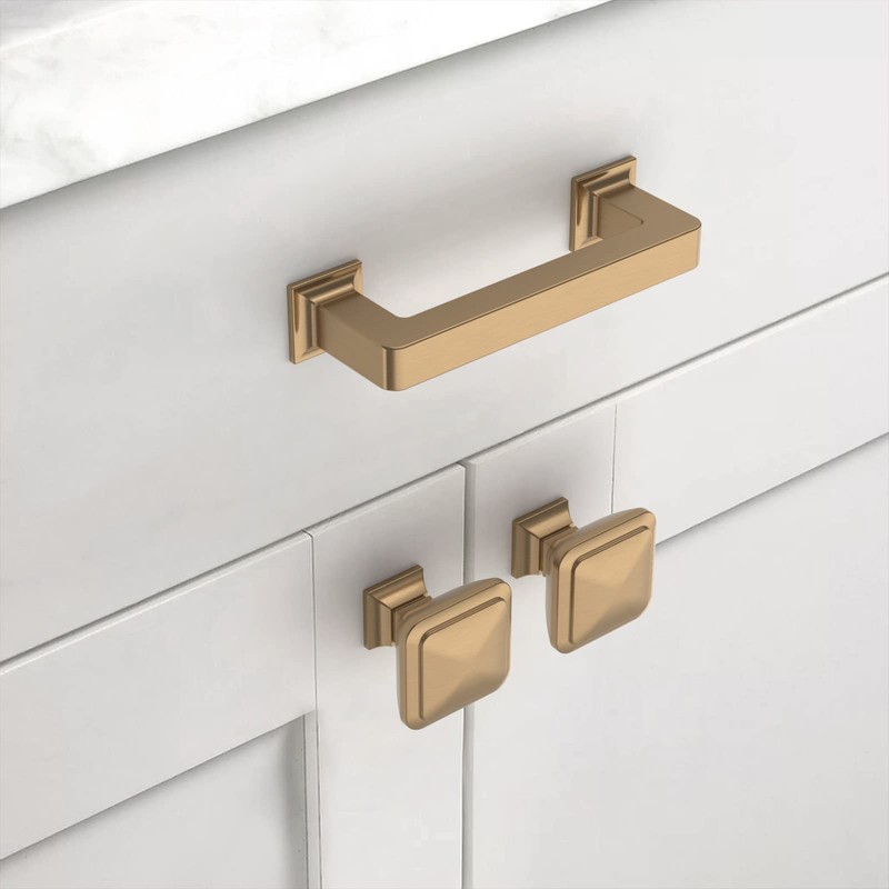 Asidrama 6 Pack 3 Inch(76mm) Champagne Bronze Kitchen Cabinet Handles,
