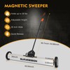 36-Inch Rolling Magnetic Sweeper with Wheels, 30lbs Capacity Heavy-Duty Magnet