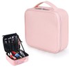 ANBOWEI Travel Makeup Organiser Bag, Pink Makeup Bag Professional Cosmetic