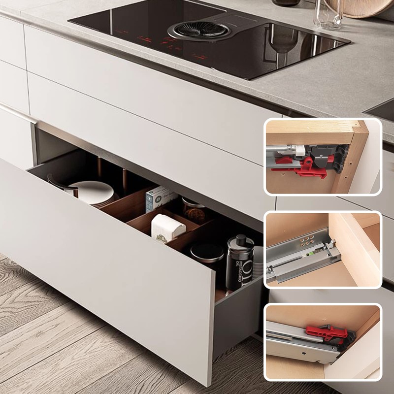 knobelite 2 Pairs 21 Inch Undermount Drawer Slides, Self Soft