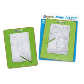 alldoro 68522 Magic Art Pad, Magnetic Drawing Board in Tablet Design, Drawing Board with Large Display, Magnetic Board Approx. 20 x 25 cm, Magic Board with Slider and Pen, Children from 3 Years,