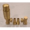 Team Controls Brushed Brass Angled Thermostatic Radiator Valves & Lockshield