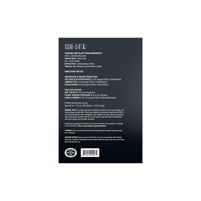 BioAg ION-14 Liquid Silicon & Humic/Fulvic Acids (1 Gallon) Silica