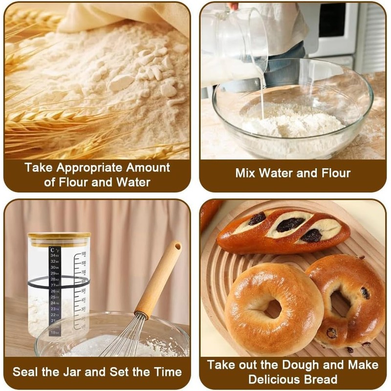 BRIRILINE Pro Sourdough Bread Starter Kit - 34 oz sourdough