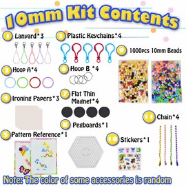 Yowamho 10mm Fuse Beads Kit - 1000 Pcs Big Iron Beads Set, Art Crafts Set for Kids Ages 6+, Girls Boys Gift, Easter Christmas Birthday Present.(Princess Series)