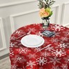 Mnsruu Round Tablecloths, Red Pattern with Snowflakes, Flower, Decorative Tablecloth