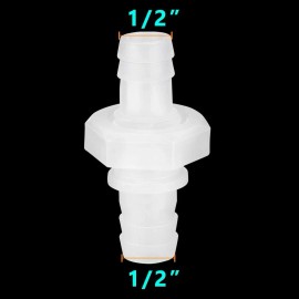 Feelers 1/2" Hose Barb Thru-Bulk Bulkhead Fitting Hex Barbed Fitting Plastic Adapter ...