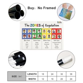 MYLU Emotional Management Zones Of Regulation Educational Poster 4 Canvas Poster Bedroom Decor Sports Landscape Office Room Decor Gift Unframe-style 16x24inch(40x60cm)