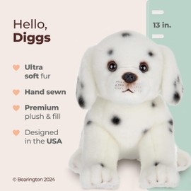 Bearington Diggs The Dalmatian Stuffed Animal, 13 Inch Dog Stuffed Animal, for Ages 3-14