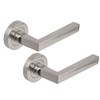 Excel DH3565 Linea Passage Door Handles on Round Rose, Satin