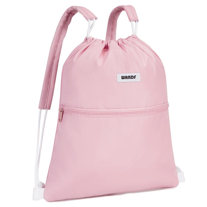 WANDF Drawstring Backpack with Shoulder Pads Sports Gym Bag Water