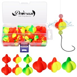 Dovesun Foam Floats Pompano Rigs Fishing Rig Floats Fly Fishing Floats Bright Color Round Bullet Cylindrical Spin with Tackle Box 220/104/80/54/42pcs