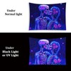 Starlit Patio Blacklight Skull Tapestry UV Reactive Glow In The