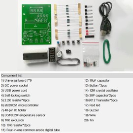 DIY Soldering Practice Kits DS18B20 Temperature Sensor Module DIY Electronic Kits Soldering Project Kit 0-99 ℃ (32℉-210℉) Dingdong Store