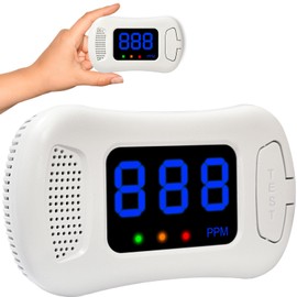 Carbon Monoxide Detector,CO Alarm Detector Monitor Battery Powered,Carbon Monoxide Alarm with LED Digital Display Sound & Light Warning for Home/Office/Hotel/RV