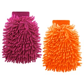 NIDHFG 2 Pieces Of Chenille Gloves, Water-Absorbing Thickened Velvet, Multi-Function Cleaning Gloves, Cat And Dog Washing Props, Creative Beauty And Cleaning Tools.