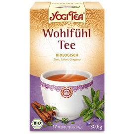 Yogi Tea Bio Wohlfühl Tee Ayurvedische Kräuterteemischung mit Zimt, Salbei und Oregano, 17 Teebeutel, 30.6 g