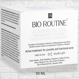Bio Routine AcnePro Active, Akne-Creme für das Gesicht, entfernt Akne, Pickel, Unvollkommenheiten, rote Flecken, Behandlung gegen jugendliche und hormonelle Akne, 50 ml